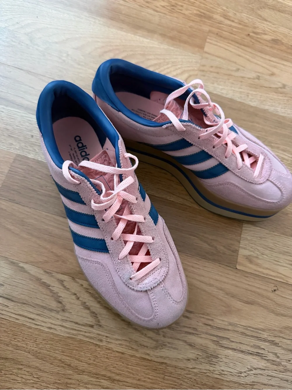 adidas Pink and Navy Women’s Platform Gazelle Sneakers